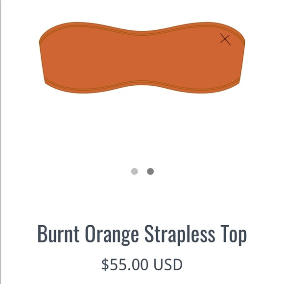 BoutineLa Other - Burnt orange strapless bikini top